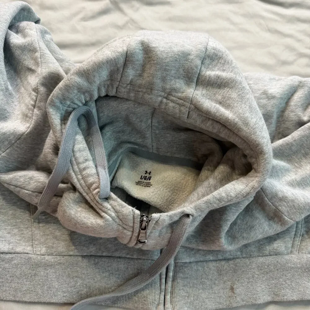 Under Armour IMG Academy Full Zip Hoodie Men's Large Gray Fleece Sweatshirt